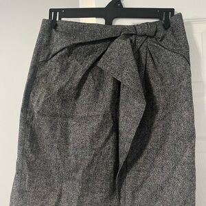 Banana Republic Gray Tie-Front Pencil Skirt